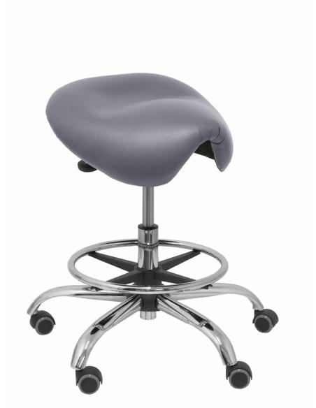 Piqueras y Crespo Taburete Alatoz similpiel gris medio