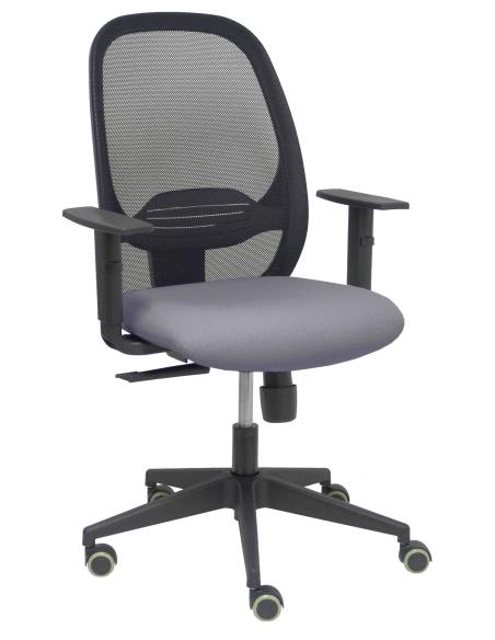 Piqueras y Crespo Silla Cilanco negra malla negra asiento bali gris brazo regulable
