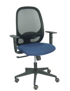 Piqueras y Crespo Silla Cilanco negra malla negra asiento bali azul marino brazo regulable