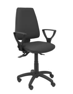 Piqueras y Crespo Silla Elche asincro similpiel negro con brazos fijos