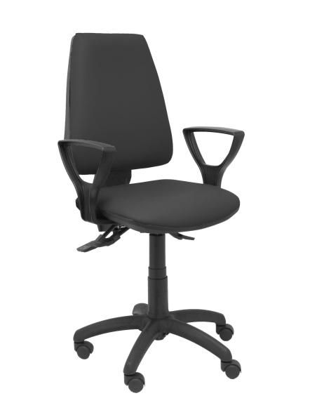 Piqueras y Crespo Silla Elche asincro similpiel negro con brazos fijos