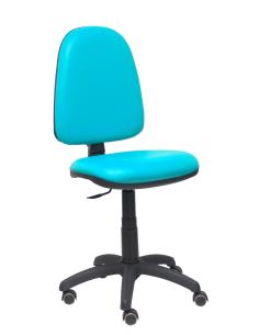 Piqueras y Crespo Silla Ayna similpiel verde turquesa ruedas de parque