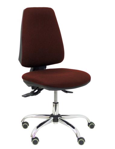 Piqueras y Crespo Silla Elche S 24 horas bali marron oscuro base cromada ruedas parque