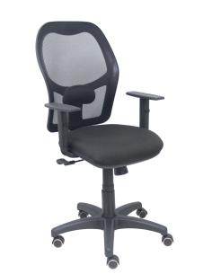 Piqueras y Crespo Silla Alocén malla negra asiento bali negro brazos regulables ruedas de parque