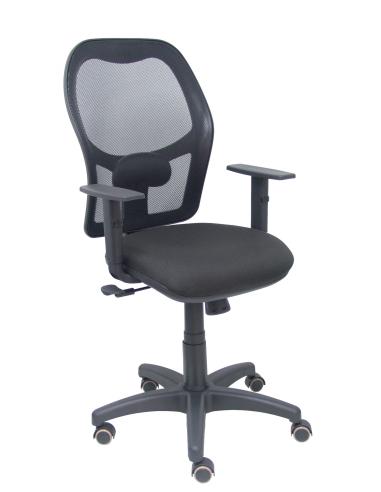 Piqueras y Crespo Silla Alocén malla negra asiento bali negro brazos regulables ruedas de parque