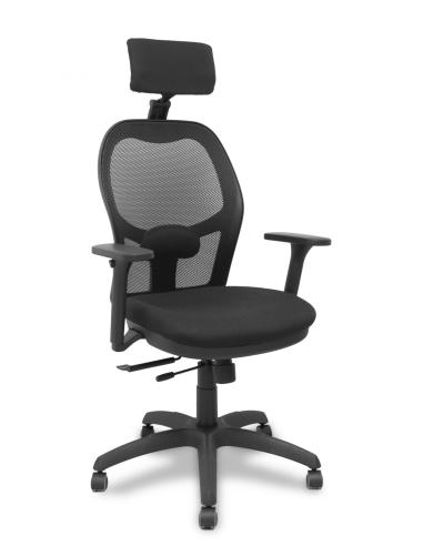 Piqueras y Crespo Silla Jorquera traslack malla negra asiento bali negro brazos 3D cabecero regulable