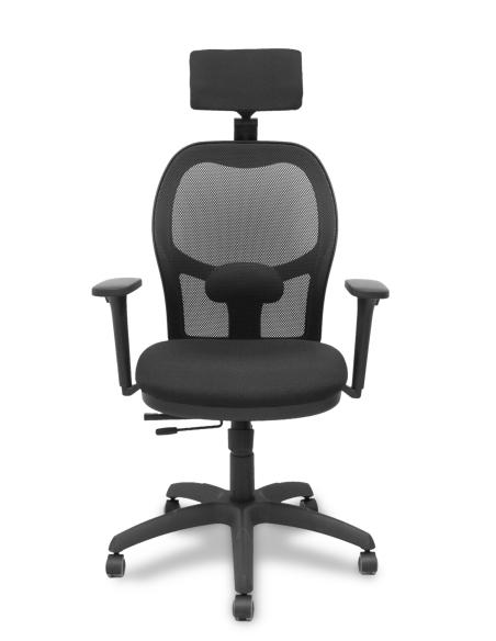 Piqueras y Crespo Silla Jorquera traslack malla negra asiento bali negro brazos 3D cabecero regulable
