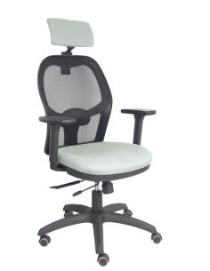 Piqueras y Crespo Silla Jorquera traslack malla negra asiento bali gris claro brazos 3D cabecero regulable