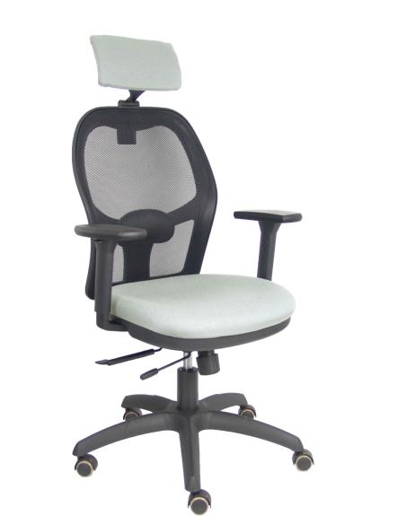Piqueras y Crespo Silla Jorquera traslack malla negra asiento bali gris claro brazos 3D cabecero regulable
