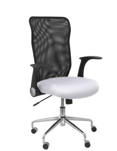 Piqueras y Crespo Silla Minaya respaldo malla negro asiento bali blanco