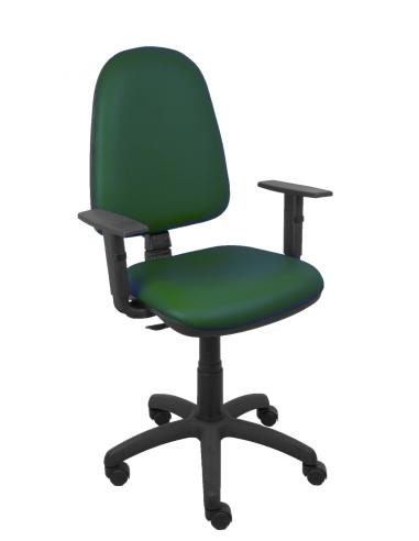 Piqueras y Crespo Silla Ayna similpiel verde botella brazos regulables