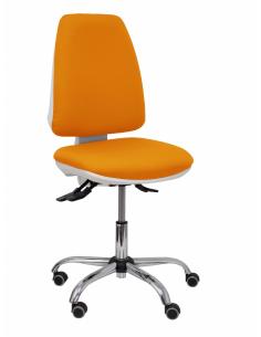 Piqueras y Crespo Silla Elche blanca asincro bali naranja ruedas de parqué