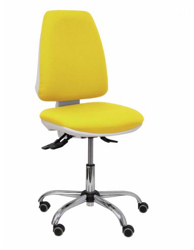 Piqueras y Crespo Silla Elche blanca asincro bali amarillo ruedas de parqué