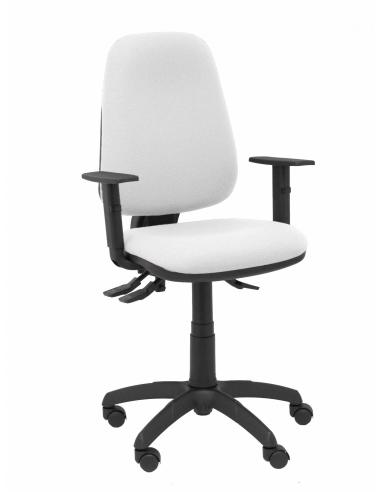 Piqueras y Crespo Silla Sierra S bali blanco con brazos regulables base poliamida negra