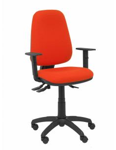 Piqueras y Crespo Silla Sierra S bali naranja oscuro con brazos regulables base poliamida negra
