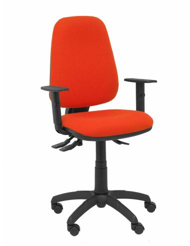 Piqueras y Crespo Silla Sierra S bali naranja oscuro con brazos regulables base poliamida negra