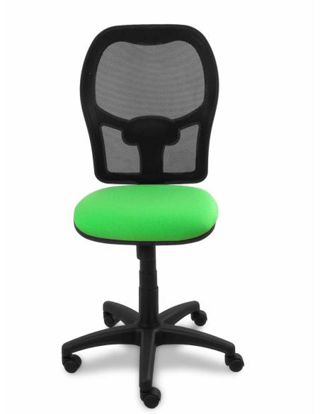 Piqueras y Crespo Silla Alocén malla negra asiento bali pistacho