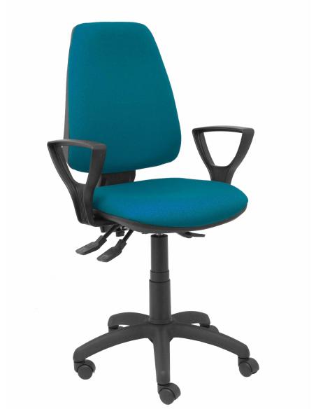 Piqueras y Crespo Silla Elche S bali verde petróleo brazos fijos