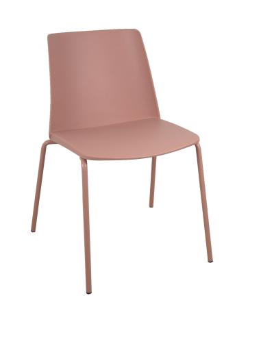 Piqueras y Crespo Pack 4 sillas Orgaz PVC rosa chasis rosa