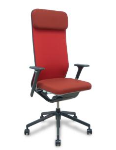 Piqueras y Crespo Silla YouTeam traslack Step rojo brazos 4D, base alum cabecero