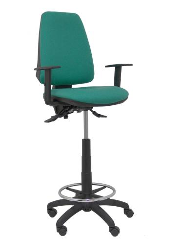 Piqueras y Crespo Taburete Elche S bali verde esmeralda brazos regulables