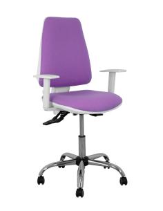 Piqueras y Crespo Silla Elche blanca asincro bali lila brazos regulables ruedas de parqué