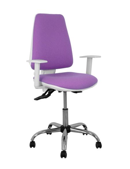 Piqueras y Crespo Silla Elche blanca asincro bali lila brazos regulables ruedas de parqué