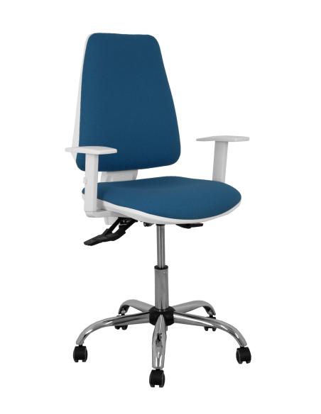 Piqueras y Crespo Silla Elche blanca asincro bali marino brazos regulables ruedas de parqué