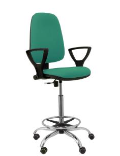 Piqueras y Crespo Taburete Sierra CP bali verde esmeralda brazos fijos