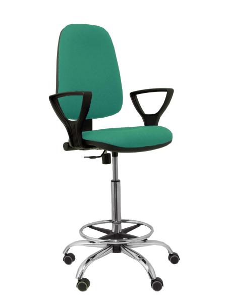 Piqueras y Crespo Taburete Sierra CP bali verde esmeralda brazos fijos