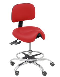 Piqueras y Crespo Taburete Zarza similpiel rojo