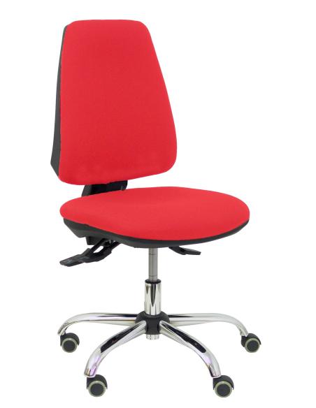 Piqueras y Crespo Silla Elche S 24 horas bali rojo base cromada ruedas parqué