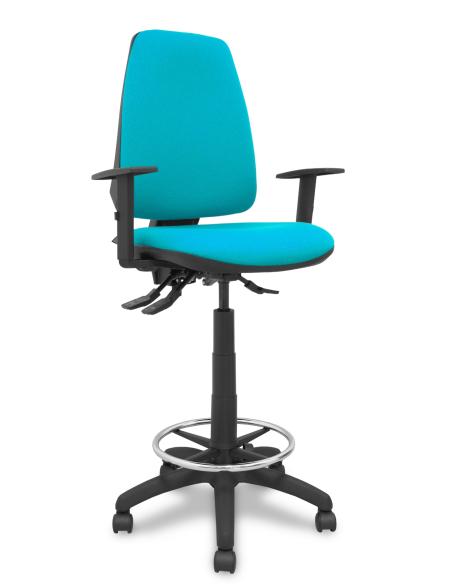 Piqueras y Crespo Taburete Elche S bali verde turquesa brazos regulables