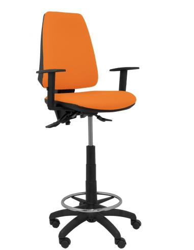 Piqueras y Crespo Taburete Elche S bali naranja brazos regulables