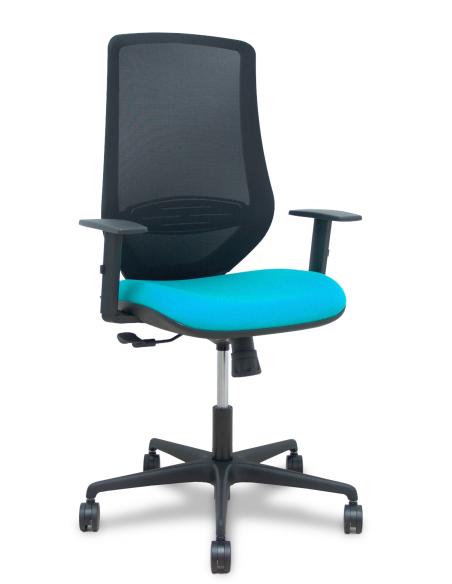 Piqueras y Crespo Silla Mardos sincro malla negra bali turquesa brazo regulable