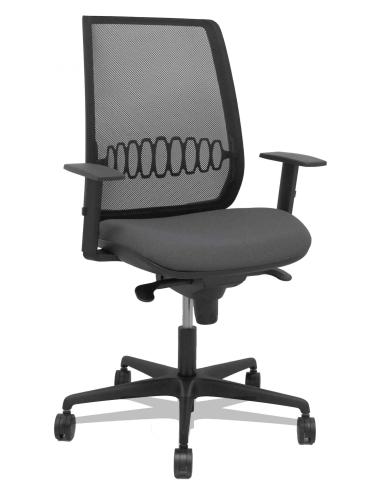 Piqueras y Crespo Silla Alares sincro malla negra bali gris oscuro brazo regulable