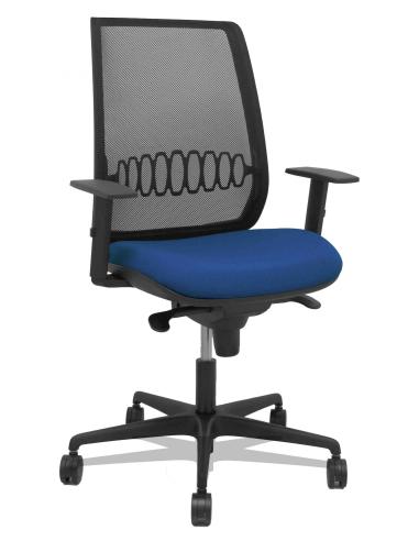 Piqueras y Crespo Silla Alares sincro malla negra bali azul marino brazo regulable