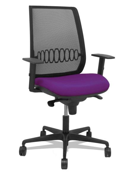 Piqueras y Crespo Silla Alares sincro malla negra bali morado brazo regulable