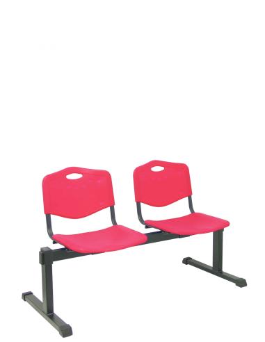 Piqueras y Crespo Bancada Iso Pastic 2 plazas PVC color rojo