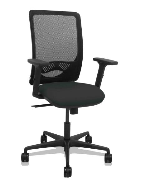 Piqueras y Crespo Silla Zulema sincro malla negra asiento bali negro brazos 2D ruedas 65