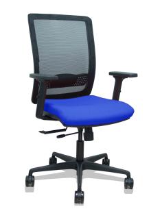 Piqueras y Crespo Silla Haches traslack malla negra asiento bali azul brazos 2D ruedas 65mm