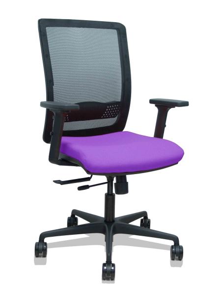 Piqueras y Crespo Silla Haches traslack malla negra asiento bali lila brazos 2D ruedas 65mm
