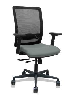 Piqueras y Crespo Silla Haches traslack malla negra asiento bali gris brazos 2D ruedas 65