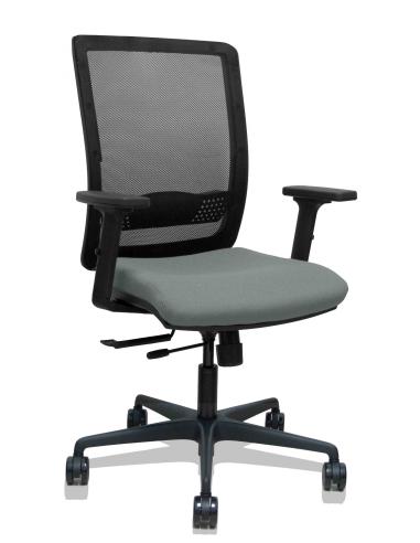Piqueras y Crespo Silla Haches traslack malla negra asiento bali gris brazos 2D ruedas 65