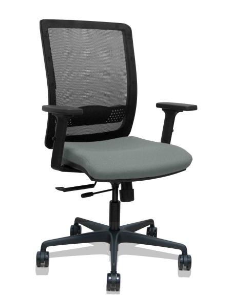 Piqueras y Crespo Silla Haches traslack malla negra asiento bali gris brazos 2D ruedas 65