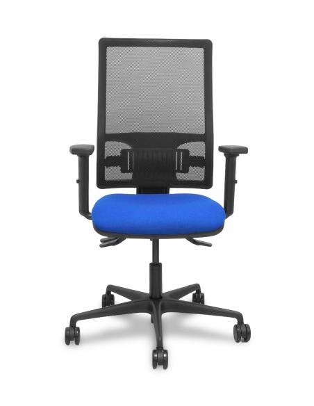 Piqueras y Crespo Silla Bormate asincro malla negra asiento bali azul brazos 2D ruedas 65mm
