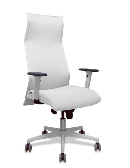 Piqueras y Crespo Sillón Sahuco blanco bali blanco brazos blancos base blanca ruedas parqué 65mm