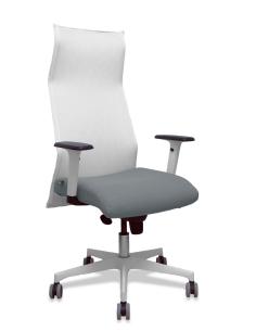 Piqueras y Crespo Sillón Sahuco blanco bali gris brazos blancos base blanca ruedas parqué 65mm