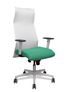 Piqueras y Crespo Sillon Sahuco blanco bali verde esmeralda brazos blancos base blanca ruedas parque 65mm