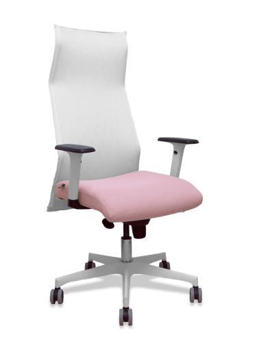 Piqueras y Crespo Sillón Sahuco blanco bali rosa brazos blancos base blanca ruedas parque 65mm